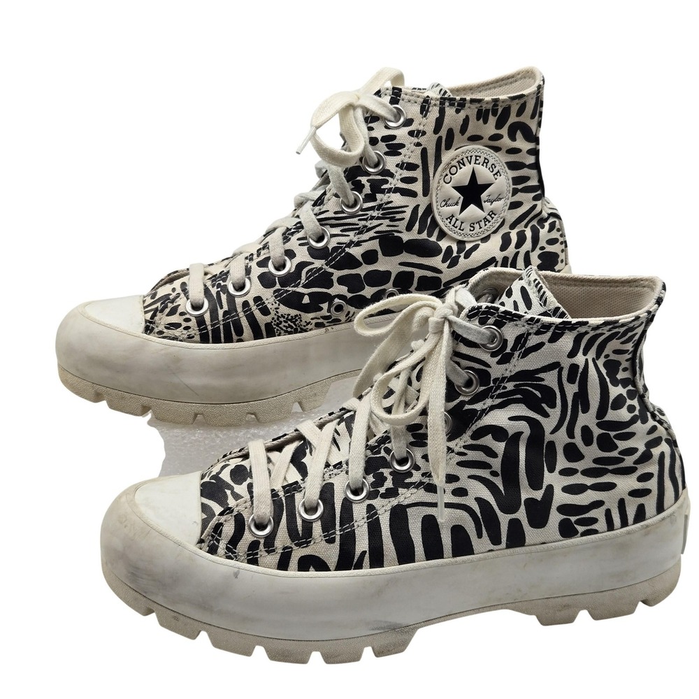 Converse Chuck Taylor All Star 2 Shoes Womens Size 8 White Animal Print Platform